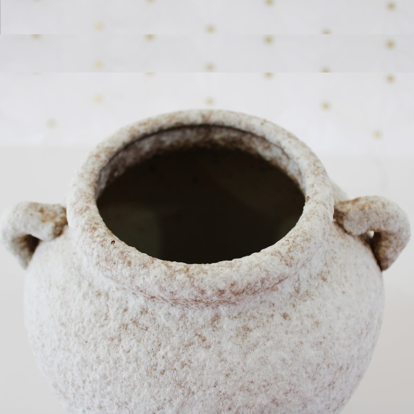Elegant Cottage Ophelia Handmade Vintage Vase, Rustic Pottery,Decorative Flower Vase,Grey Textured Cement Vase , Medium Slim Body 10.5 x 10.5 x 8.3