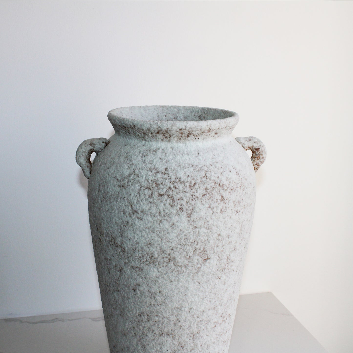 Elegant Cottage Ophelia Handmade Vintage Vase, Rustic Pottery,Decorative Flower Vase,Grey Textured Cement Vase Large 12.6 X 10.5 X 10.5